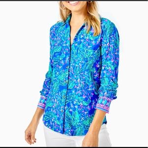 Lilly Pulitzer UPF 50+ ChillyLilly Marlena Button Down Top
